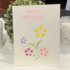 Hand embroidery birthday card